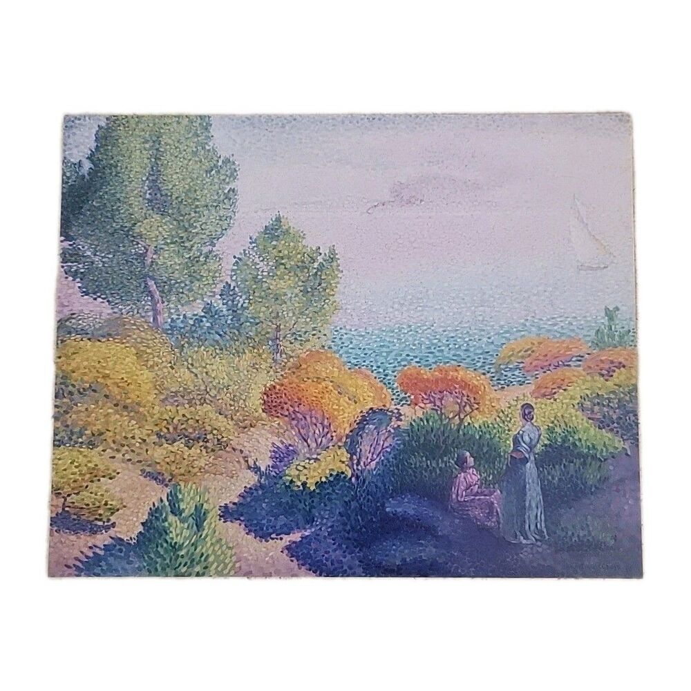 Vintage Henri Edmond Cross Art Print–Two Women by Shore–Pointillism Poster 8X10